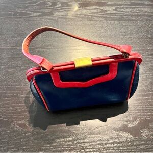 Vintage Red and Blue Clutch